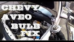 Chevrolet aveo 2007 low beam light bulb replacement